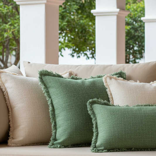 Green Olive Amara Plain 18 x 18 inch