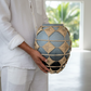 Aylani Handcrafted Terracotta Vase with Woven Details – Artisanal Decorative Accent