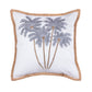 Grey On White Linen Bali Palms