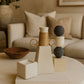 Bodrum Deco Casting Stone with Rattan Handle