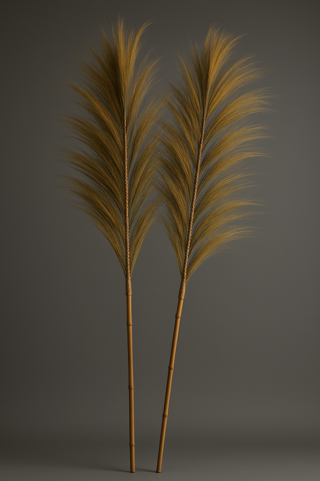 Handmade Pampas Decorative Leaf - Natural Woven Wall or Floor Accent with bamboo stem