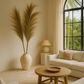 Handmade Pampas Decorative Leaf - Natural Woven Wall or Floor Accent with bamboo stem