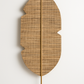Handmade Decorative Leaf - Natural Wowen Wall of Floor Accent with Bamboo Stem