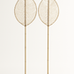 Handmade Hibiscus Leaf - Natural Woven Wall or Floor Accent with bamboo stem
