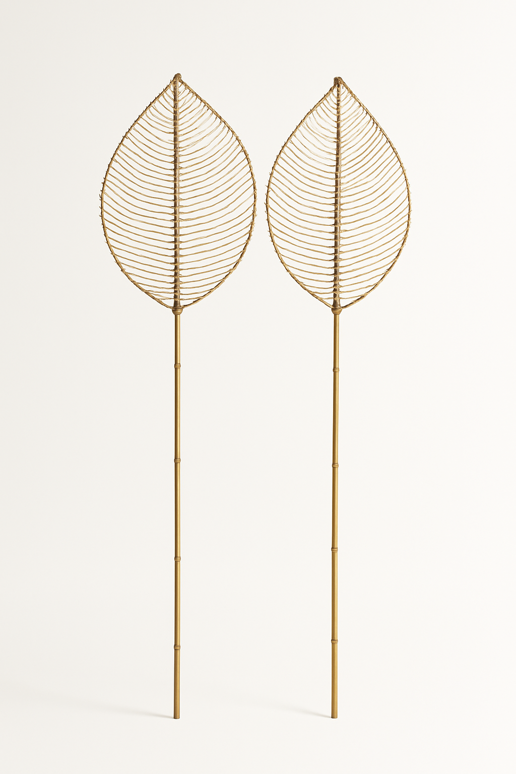 Handmade Hibiscus Leaf - Natural Woven Wall or Floor Accent with bamboo stem