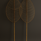 Handmade Hibiscus Leaf - Natural Woven Wall or Floor Accent with bamboo stem