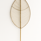 Handmade Hibiscus Leaf - Natural Woven Wall or Floor Accent with bamboo stem
