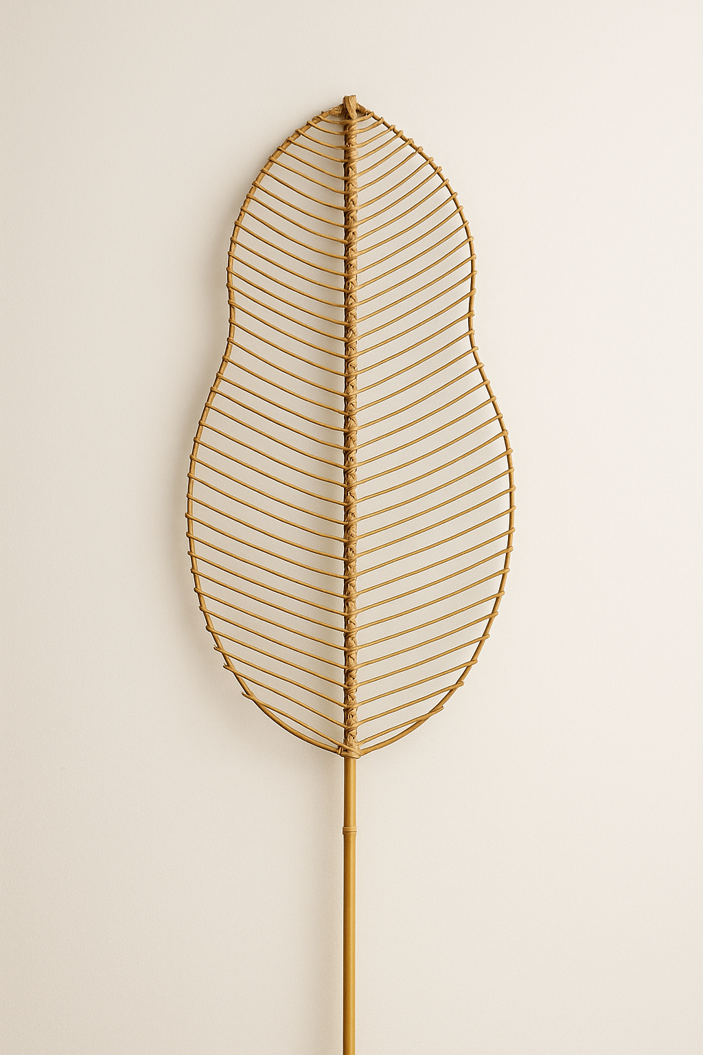 Handmade Banana Leaf - Natural Woven Wall or Floor Accent with Bamboo Stem