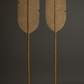 Handmade Decorative Leaf - Natural Wowen Wall of Floor Accent with Bamboo Stem
