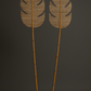 Handmade Decorative Leaf - Natural woven Wall or Floor Accent with Bamboo Stem