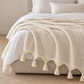 Cream Organic Cotton Throw with Macramé Fringe