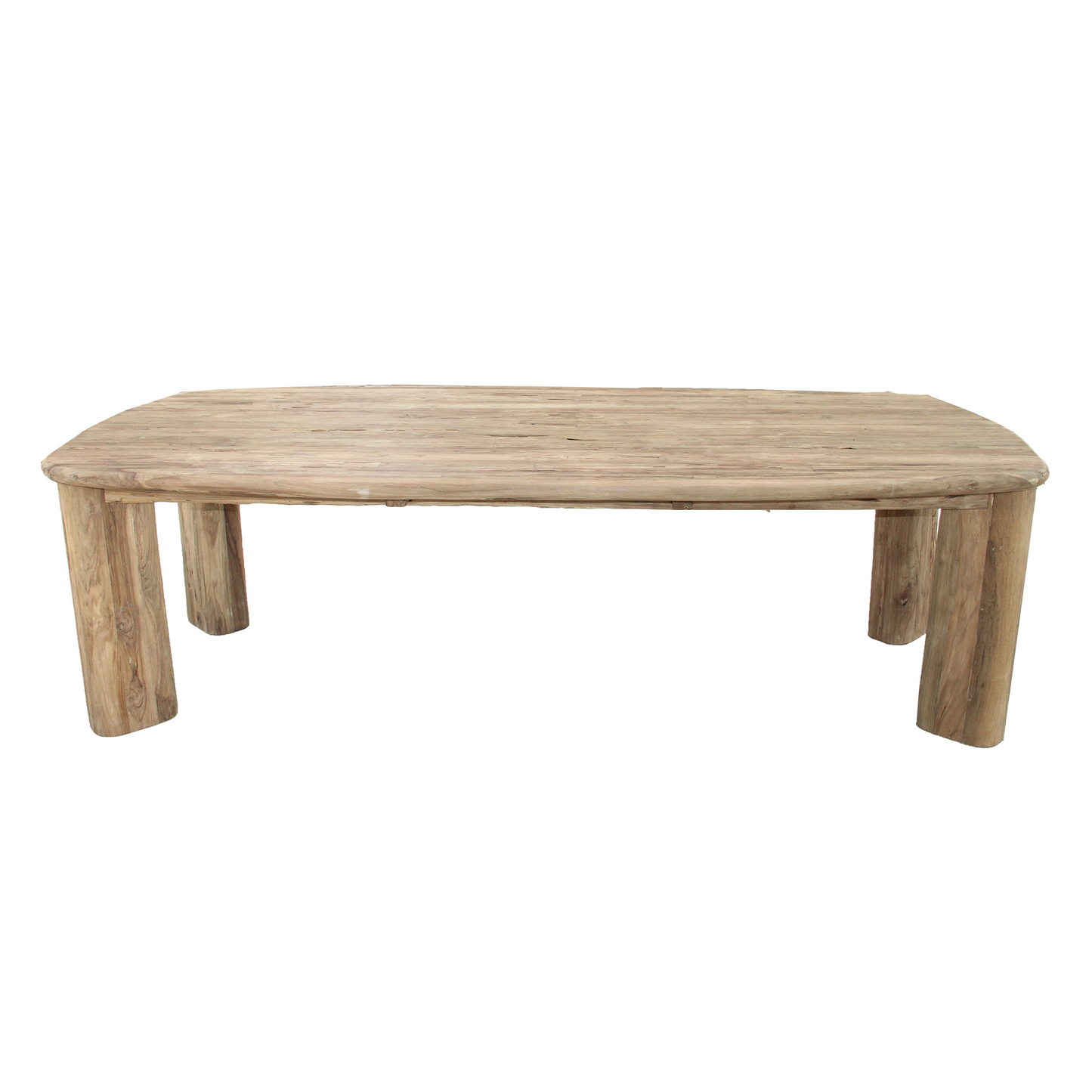 Wooden coffee table on a white background