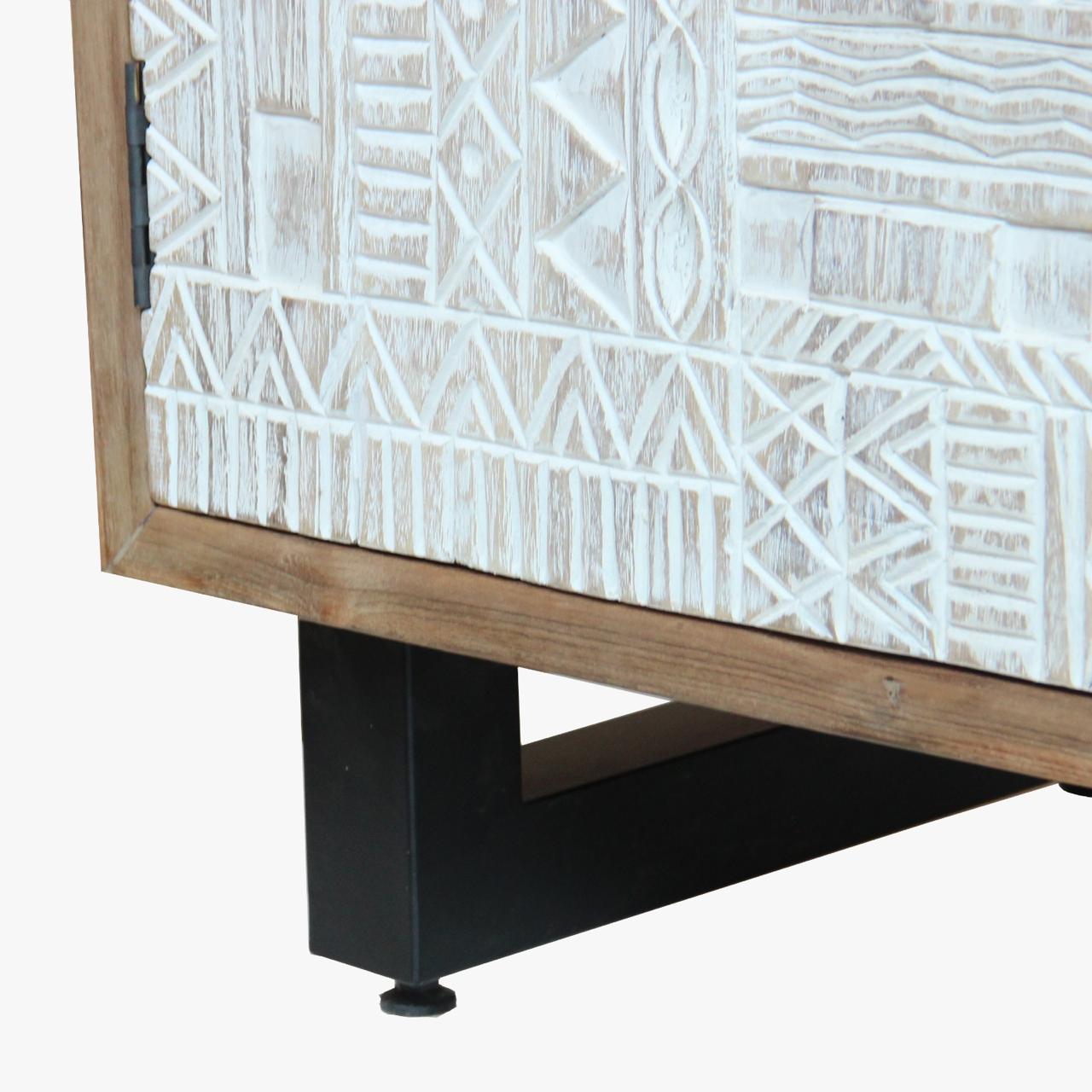 Marjorie Tribal Carved Buffet | Reclaimed Teakwood Sideboard