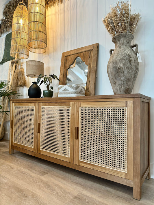 Sideboard Oslo Rattan & Teak 3 Door