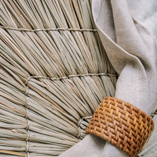 Napkin Ring Rattan Scandi/Natural Brown