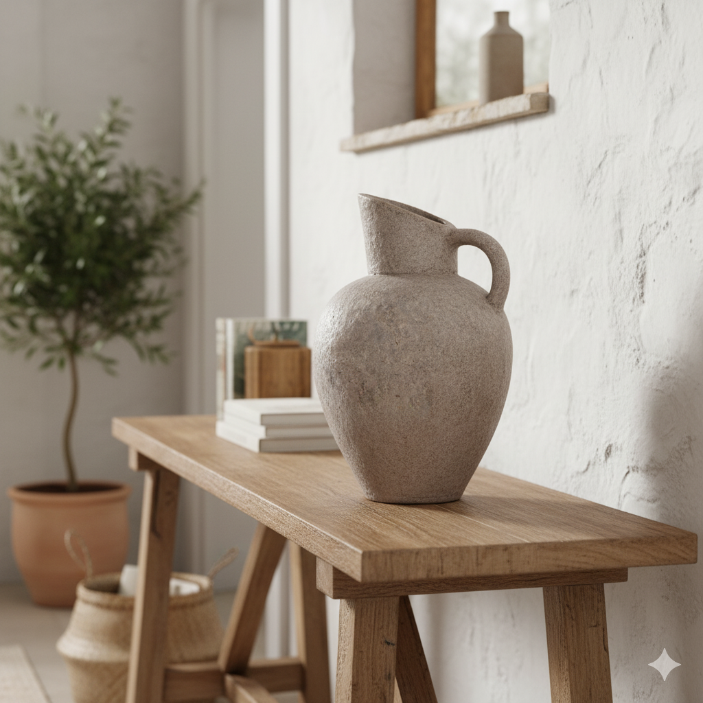 Marisol Rustic Pot with Handle︱Stone