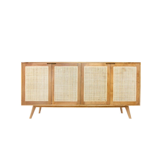 Sideboard Juni Rattan & Teak 4 Door