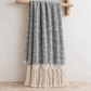 Mountain Macrame Cotton Throw | Black