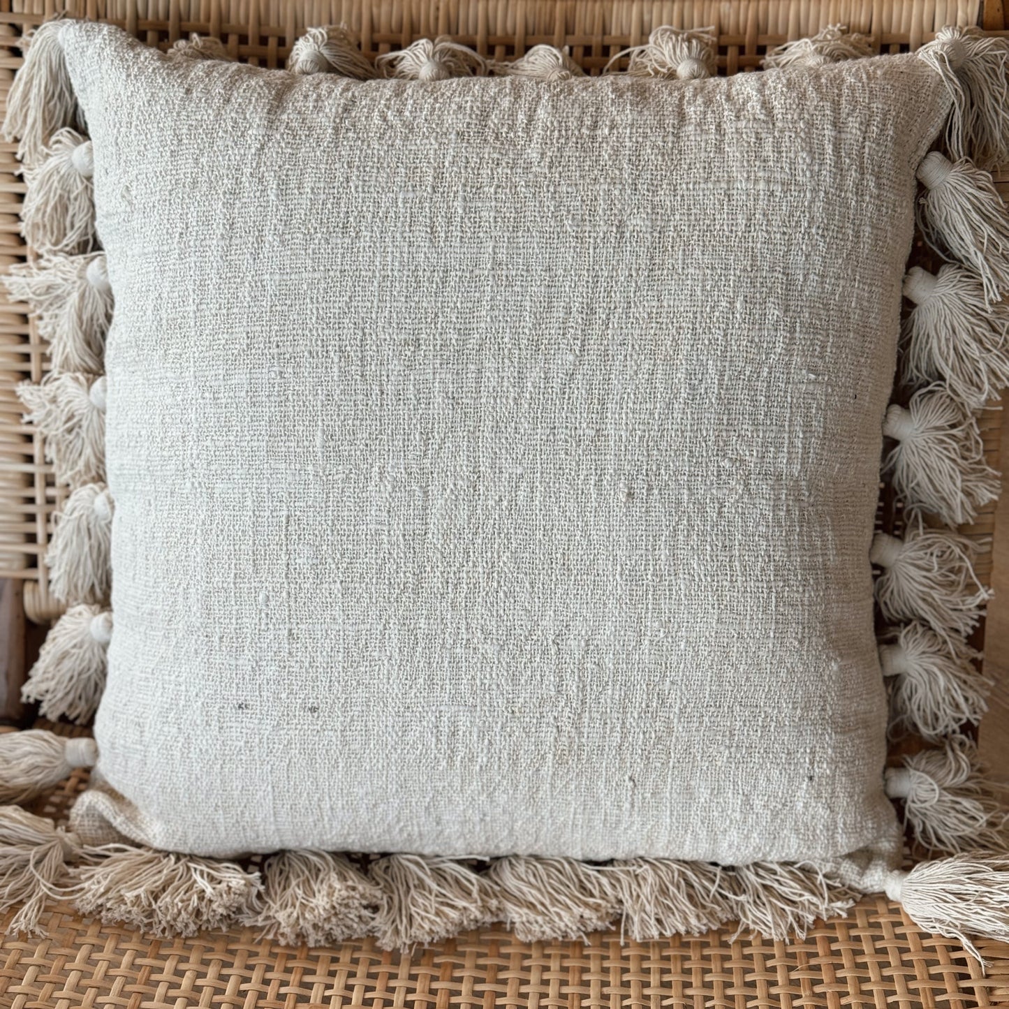 Natural Joshua Tassel Cushion