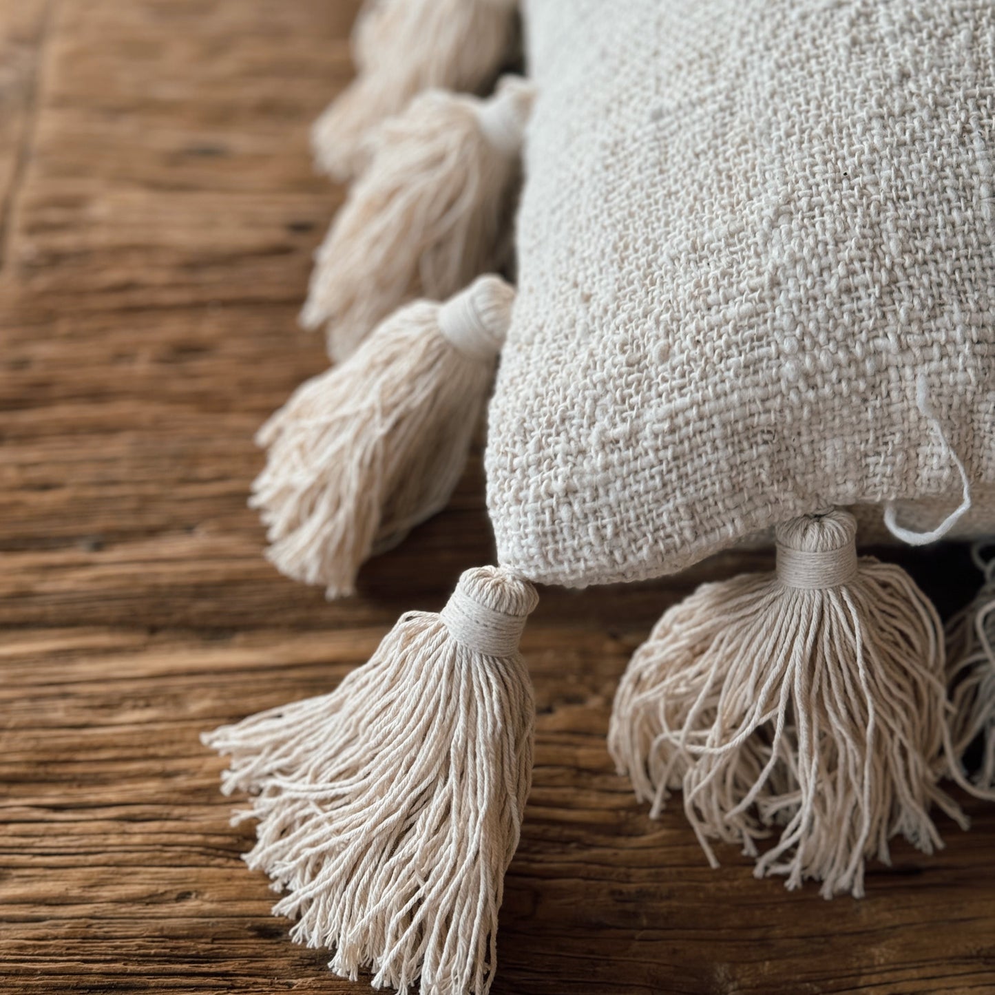 Natural Joshua Tassel Cushion