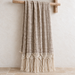 Mountain Macrame Cotton Throw Brown