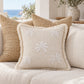 White Nora Handmade Cotton Palm Cluster Pillow Cover