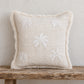 White Nora Handmade Cotton Palm Cluster Pillow Cover