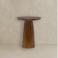 Alpine Side Round Table Solid Wood Dark Walnut