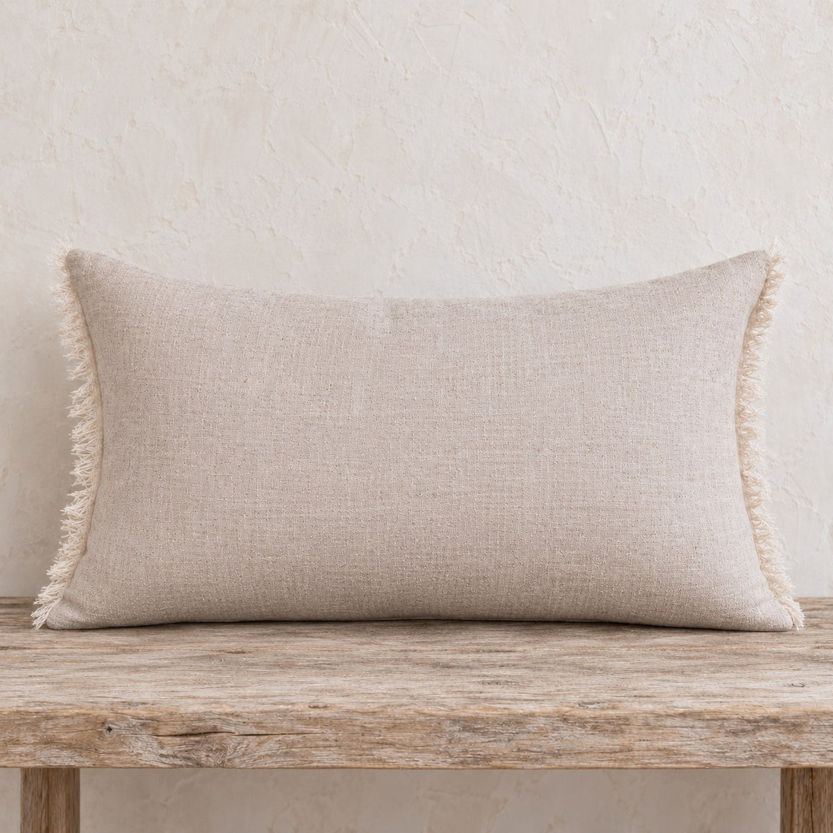 Noa Raw Linen Fringe Pillow Cover – 3 Sizes