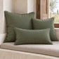 Noa Raw Linen Pillow – Olive Green