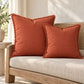 Noa Raw Linen Pillow – Terracotta