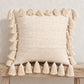 Joshua Handmade Organic Cotton Tassel Pillow Cover – Natural
