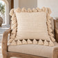 Joshua Handmade Organic Cotton Tassel Pillow Cover – Natural