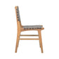 Gatlin Solid Teak Wood and Leather Woven Dining Chair