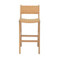 Michigan Bar Chair Solid Teak Wood and Leather Seat