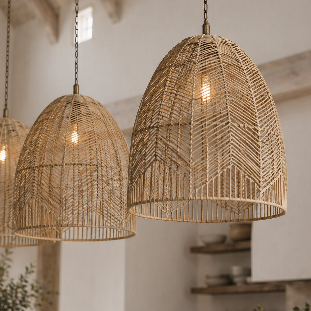 Ellora Natural Rattan Pendant Light