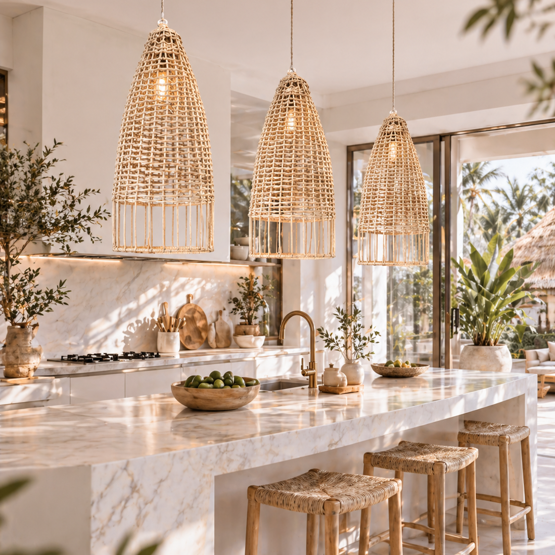 Aizen Natural Rattan Pendant Light
