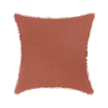Noa Raw Linen Pillow – Terracotta