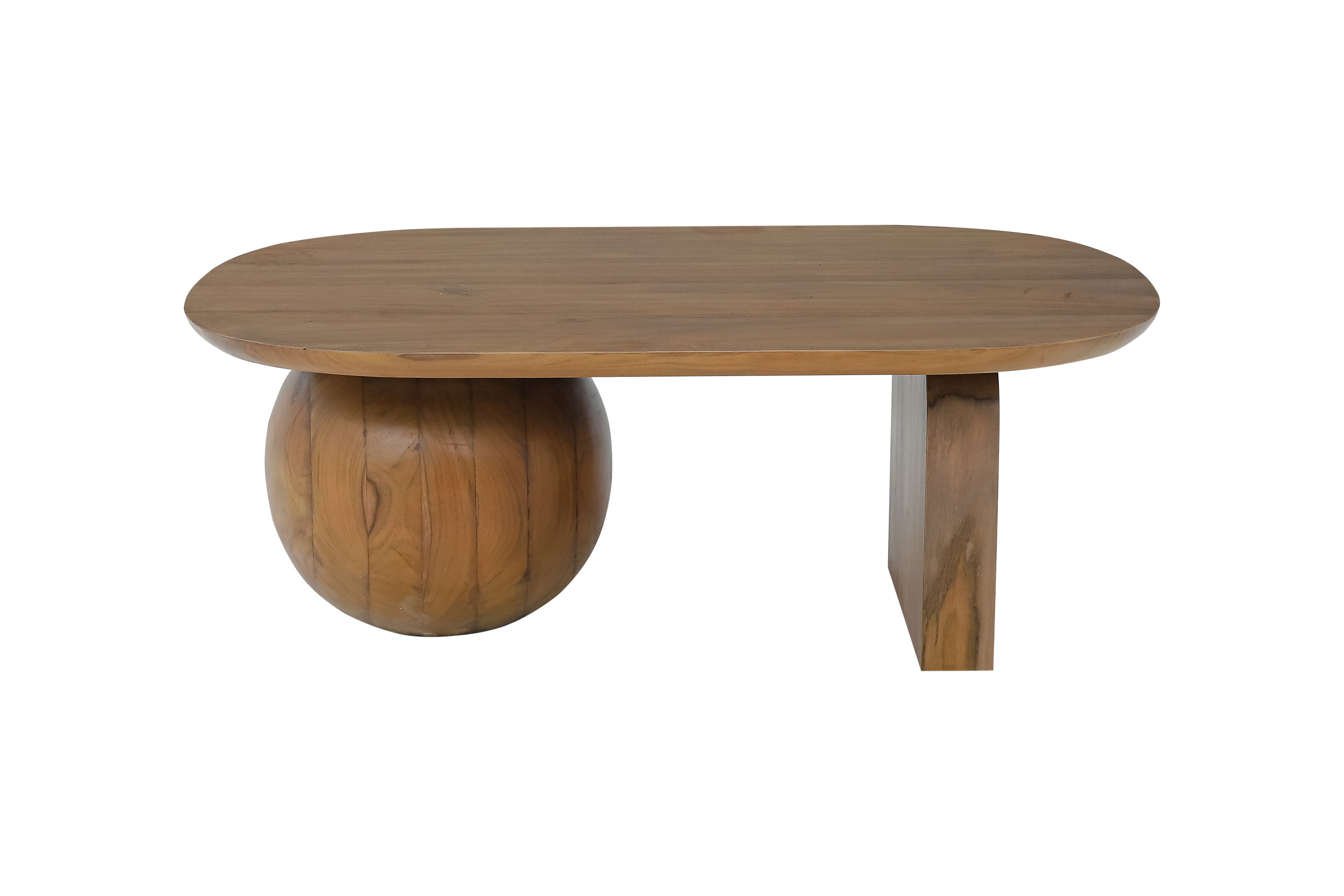 Keyes Solid Teak Wood Coffee Table Round Leg