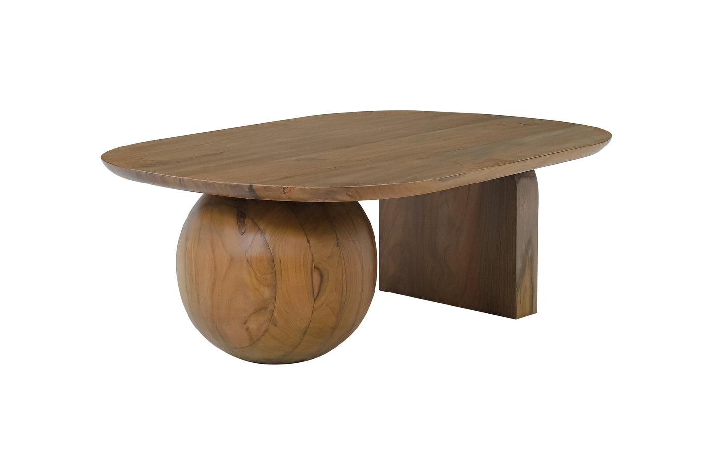 Keyes Solid Teak Wood Coffee Table Round Leg