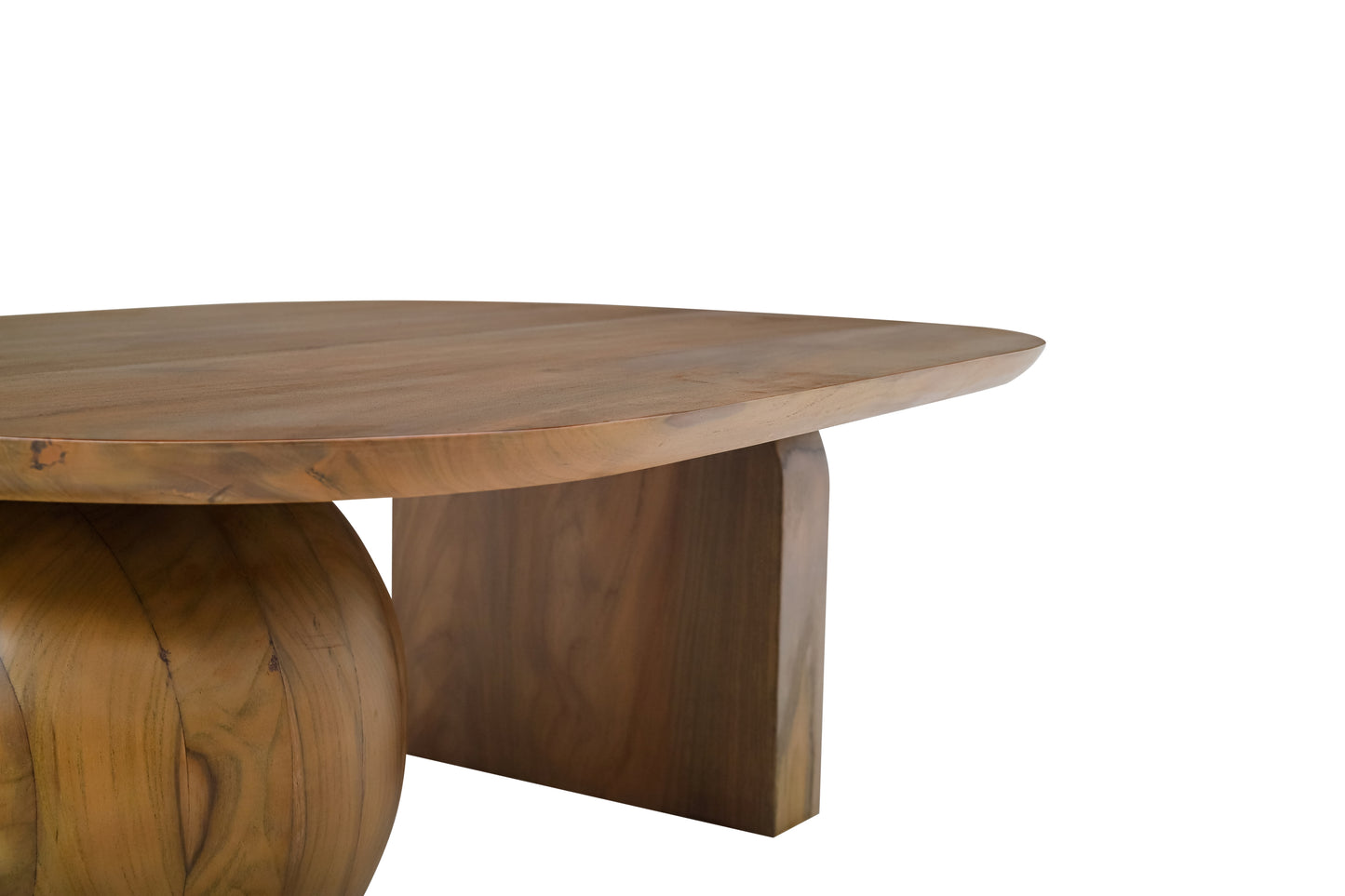 Keyes Solid Teak Wood Coffee Table Round Leg