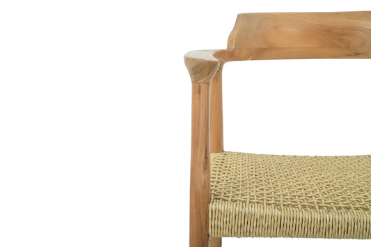 Bridgeford Solid Teak Wood Dining Chair with Arm