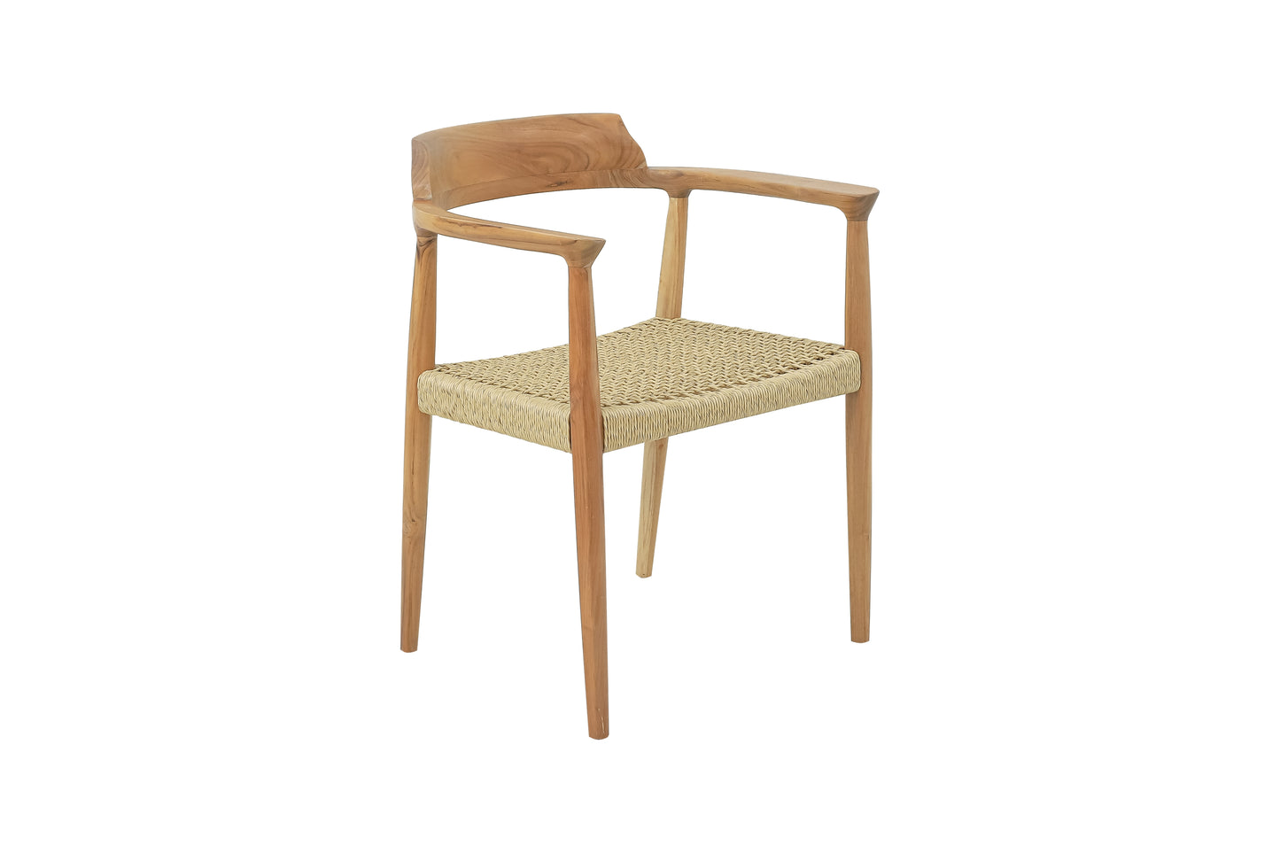 Bridgeford Solid Teak Wood Dining Chair with Arm