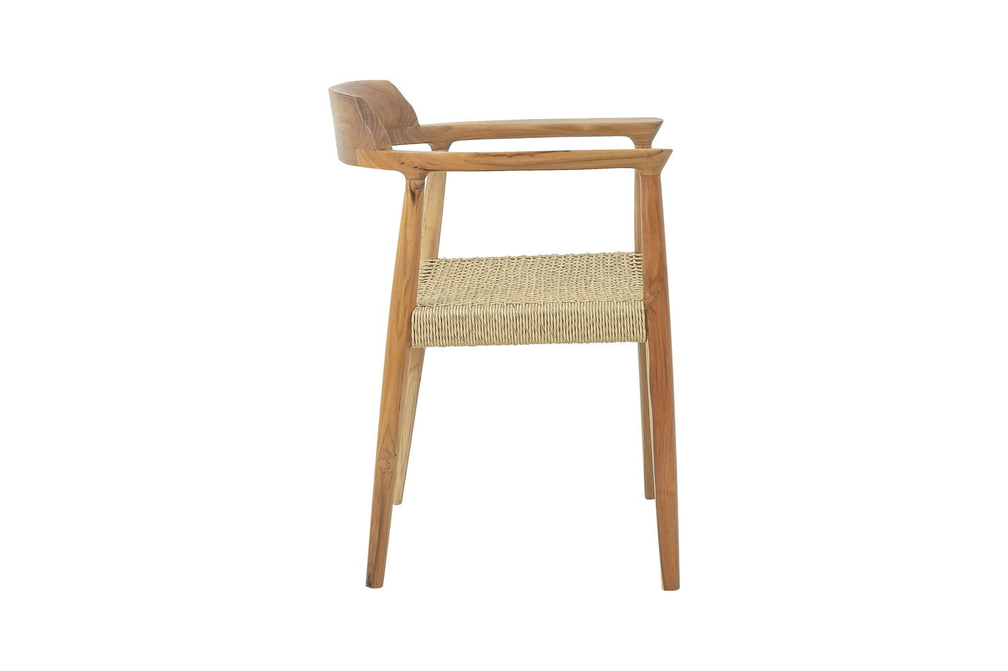 Bridgeford Solid Teak Wood Dining Chair with Arm