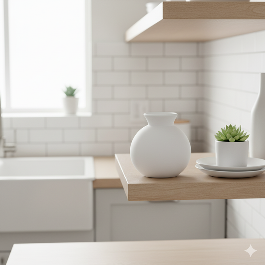 white round vase handmade boho